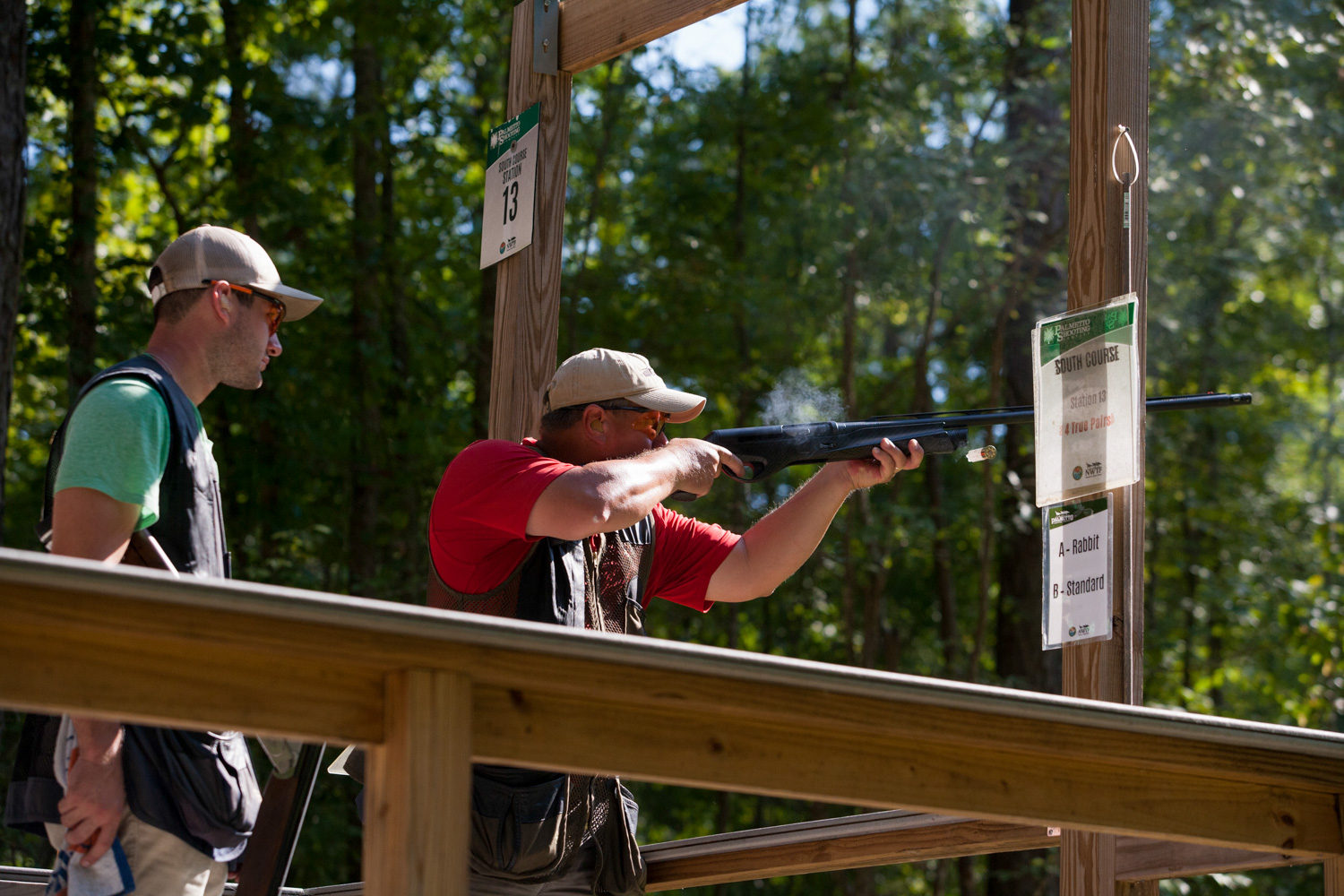 two recreational shooters compete at the NWTF&#039;s palmetto shooting complex