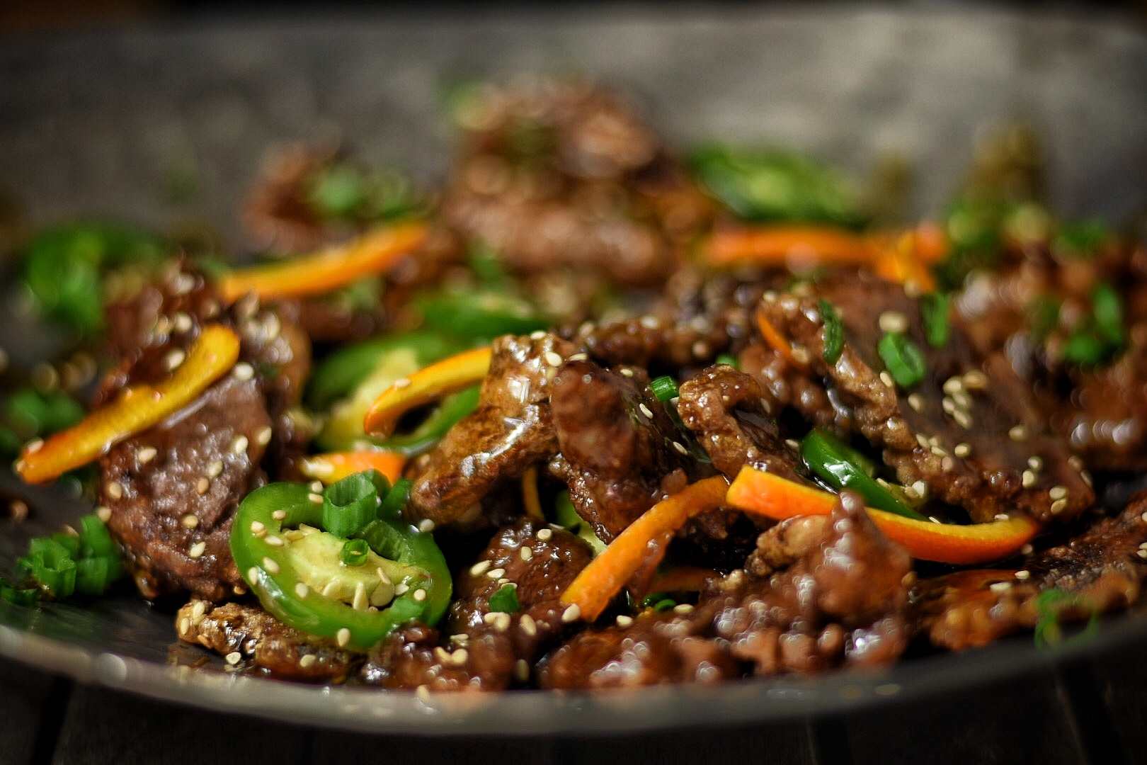 crispy venison, jalapenos and orange rind served up on a platter