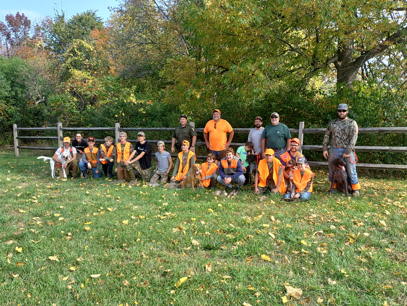 Group of youth that participated in mentored pheasant hunt