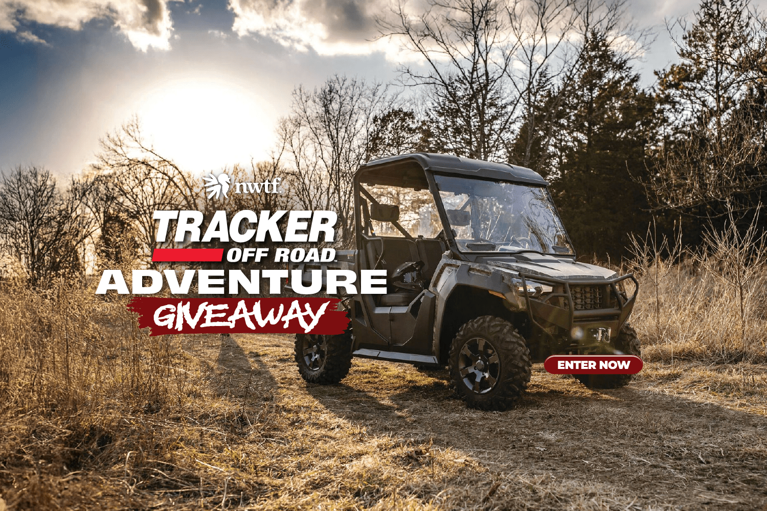 Tracker offroad and text over the image highlighting the mini sweepstakes